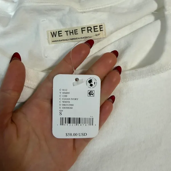 NWT free people We The Free Next Level Tee sz s in clean ivory - Image 6