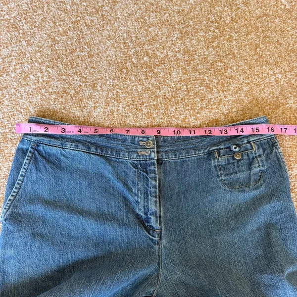 J.Jill Vintage Genuine Fit Capri Cropped Denim Jean Blue 100% Cotton 6 Cuffed - Image 6