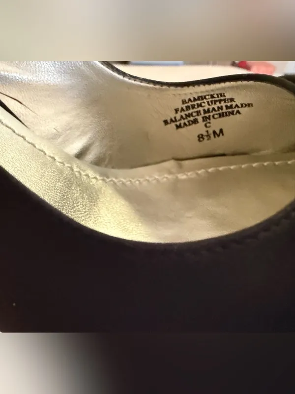 Enzo Angiolini Black Satin Slingback Heels w/Rhinestone Buckle Accent size 8.5 - Image 3