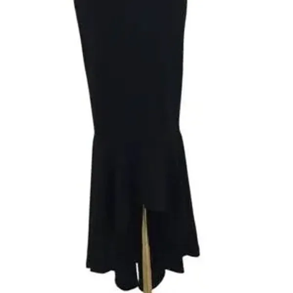 NWT Lulus Elegant Grace Sleeveless Tiered Halter High-Low Maxi Dress L Black - Image 4