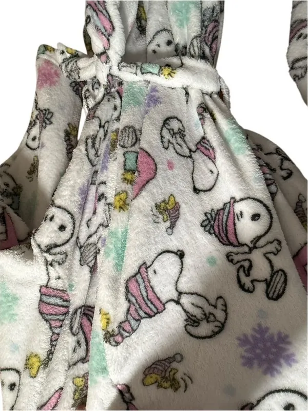 Peanuts Snoopy Holiday Fleece Robe Pink Winter Snoopy Sleepwear 1X NWT - Image 6