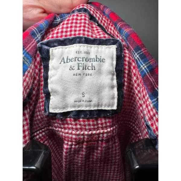 Abercrombie & Fitch Women's Plaid Flannel Long Sleeve Shirt, Size S - Image 10