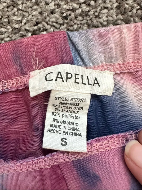 Tie-Dye Stretch Leggings in Pink & Blue - Image 4