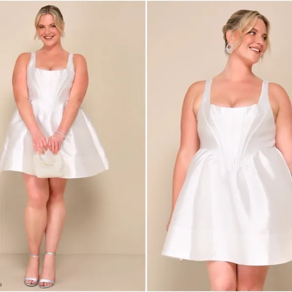 LULUS Bridal Bachelorette Engagement Bridal Shower Sexy Bustier CorsetMini Dress - Image 5