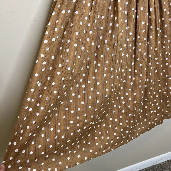 Maurice's Women's Dress S Brown Polka Dot Midi‎ Coquette Cute Spaghetti Thin Strap Wedding - Image 3