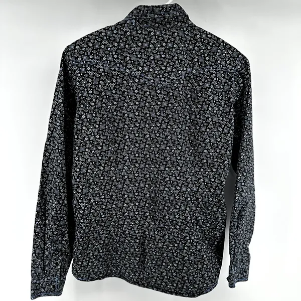 Panhandle Rough Stock Bluse Cape Coral Button Down Pearl Snap Geometric Blue S - Image 6