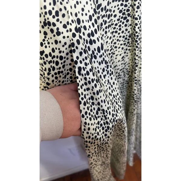 PETAR PETROV Neutral Light Green 100% Silk Black Spots Alex Silk Dress size XS - Image 13
