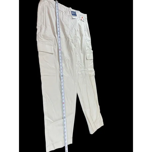 Old Navy Taylor Straight Trouser XL Beige Extra High Rise Baggy Cargo Pants NWT - Image 11