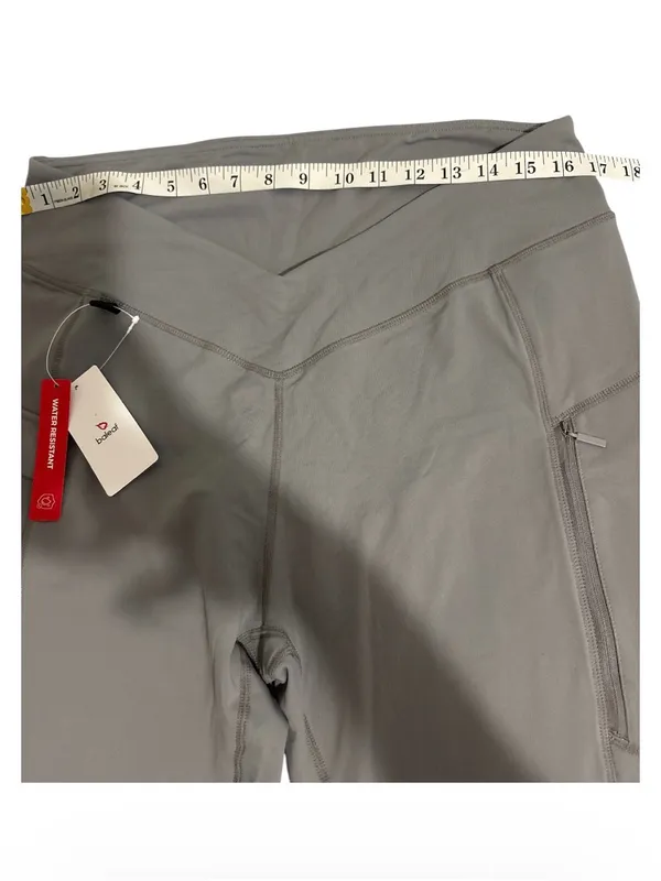 NWT Activewear High Rise Leggings with Side Zipper Pocket Gray Size XL - Image 3
