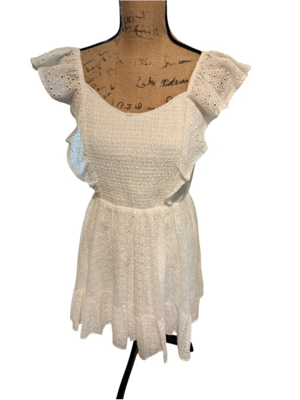 Altar’d State White Eyelet Mini Dress Women's Size L NWT - Image 2