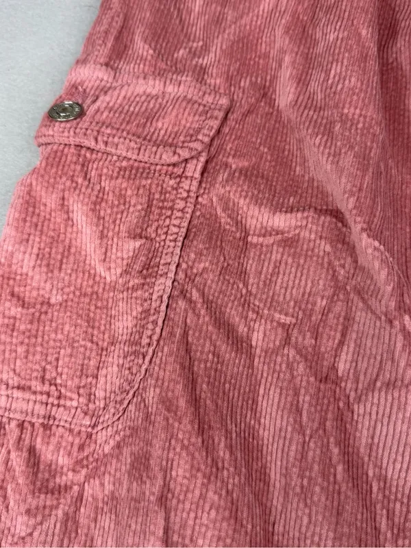 American Eagle Pink Corduroy Cargo Pants Womens 0 Super High Rise Baggy Wide Leg - Image 3