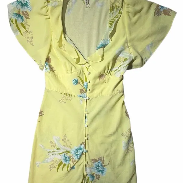 Urban Outfitters Heartmelter Midi Party Floral Button Front V-neck Dress Medium - Image 6
