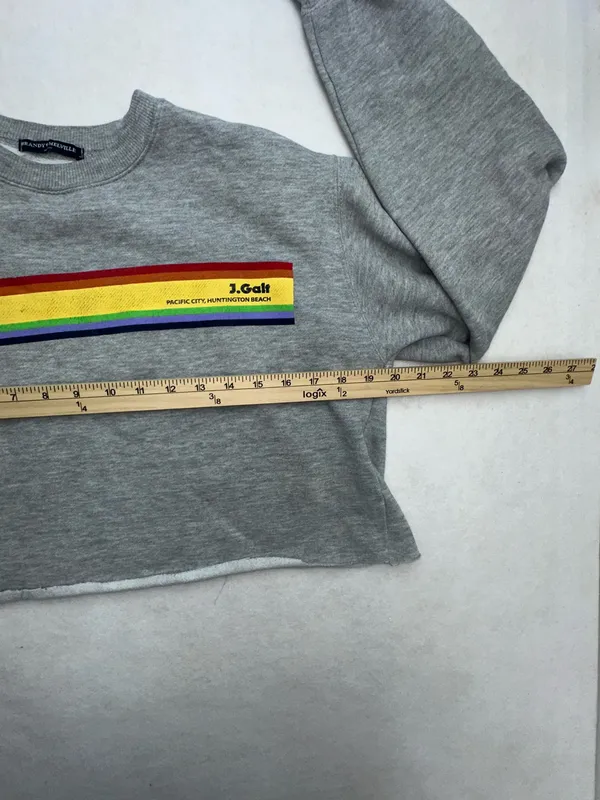 Brandy Melville John Galt Crop Sweatshirt Pacific City Rainbow - Image 10