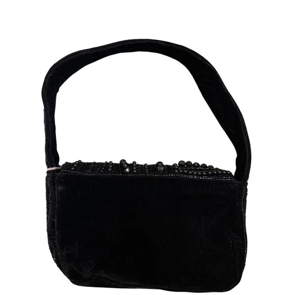 New Women’s A New Day Velvet Beaded Handbag 👜 Purse Black 11.5”x6.5” w/Flaw - Image 2