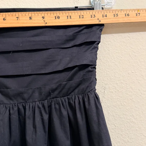 WAYF Olivia Midi Dress Women‎ XS Black Pleated Convertible Strapless Cotton -NEW - Image 14