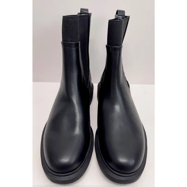 Alfani‎ Boots Size 5.5 Black Lug Sole Block Heel Pull On Style Booties - Image 4
