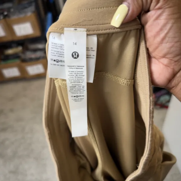 Lululemon Women Pants 14 Tan Softstreme Relaxed High Rise Drawcord Trousers - Image 7