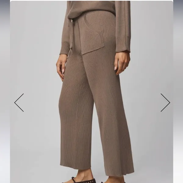 NWT Splendid Georgie Cashblend Cashmere Rib Lounge Pant Cedar Brown S - Image 4