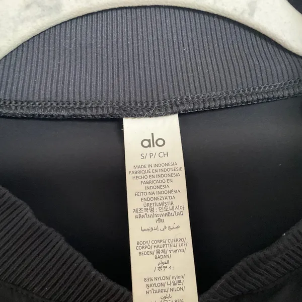 Alo Yoga Cropped Breezy Full-Zip Cover Up Black S - Image 3