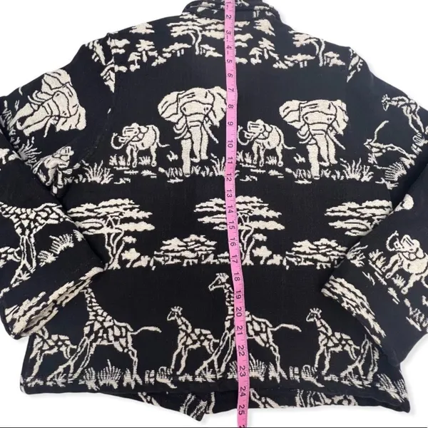 Vintage New Identity Elephant & Giraffe Safari Print Tapestry Jacket - Image 11