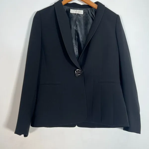 Tahari Arthur S Levine Vintage Black Blazer Jacket Pant Suit 2pc Set Womens 8 - Image 3