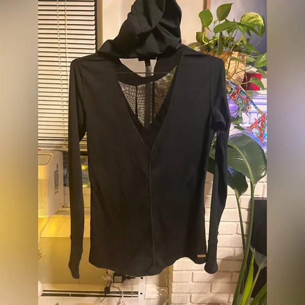 ALALA Flyweight Hoodie Tee Black Small Mesh Activewear Top - Image 5