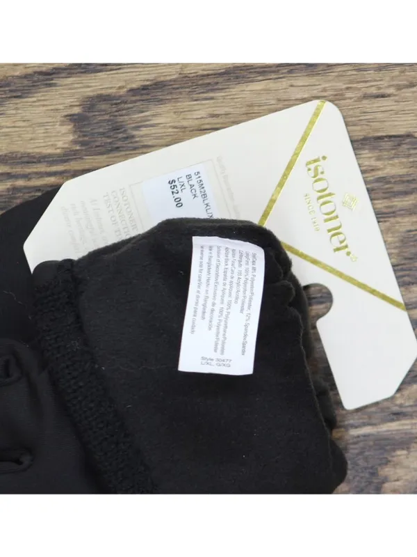NWT Isotoner Signature Womens Rib-Knit Fleece-Lined Gloves 515M2 Black L/XL - Image 3