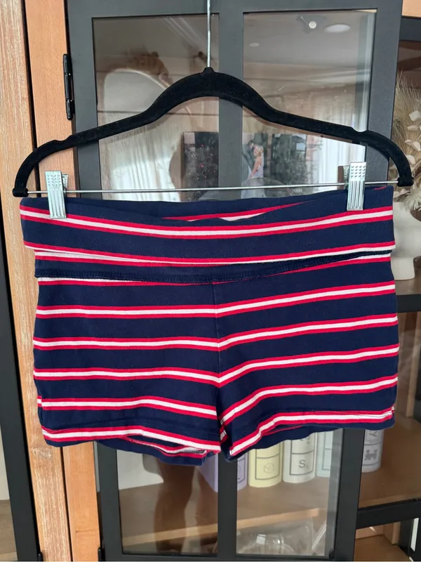 Wild Fable foldover shorts waist low rise striped navy red white parke - Image 6