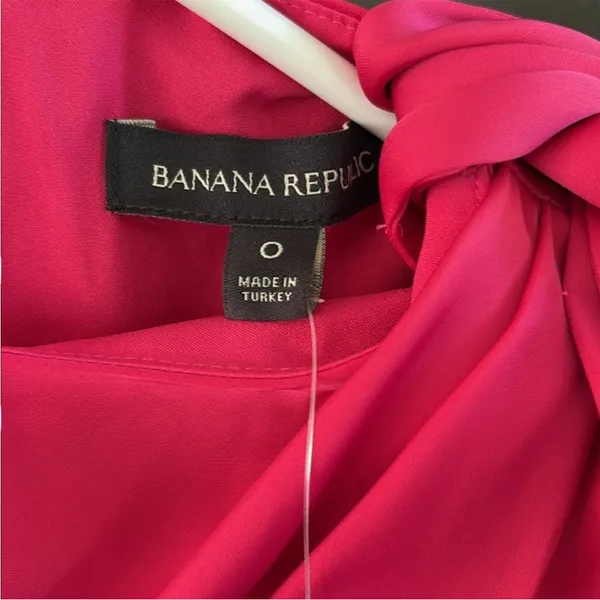 NWT Banana Republic Tie Neck Sleeveless Sheath Midi Dress Fuchsia size 0 - Image 5