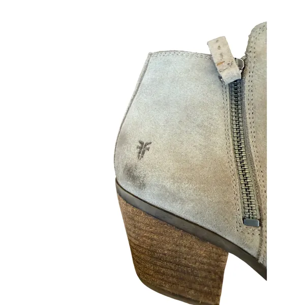 Frye Sacha Moto Ash Suede Pointed Toe Ankle Booties Womens 8.5M Tan Western Boot - Image 3