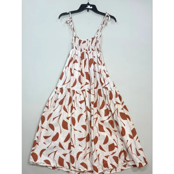 ASTR Marlene rust abstract midi Dress Small - Image 7