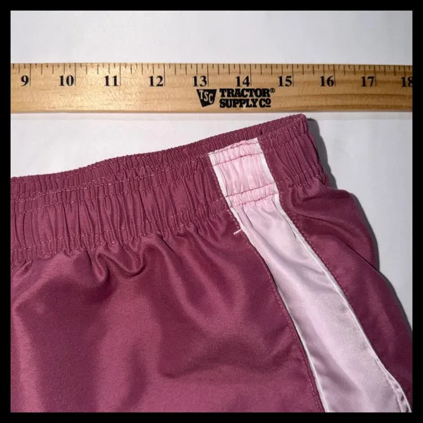 BCG Running Shorts Womens Large Burgundy Pink Side Stripe Athletic Gym‎ - Image 4