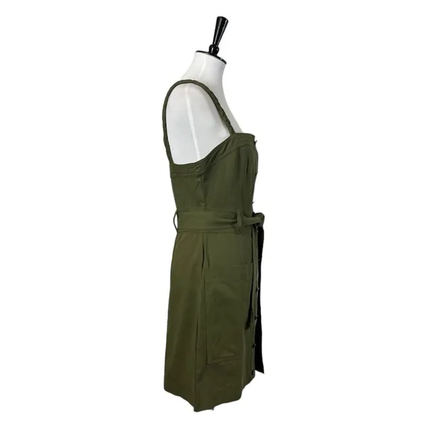 Storia Utility Dress A-line Pockets Button Front Olive Green Women’s Size L NWT - Image 3