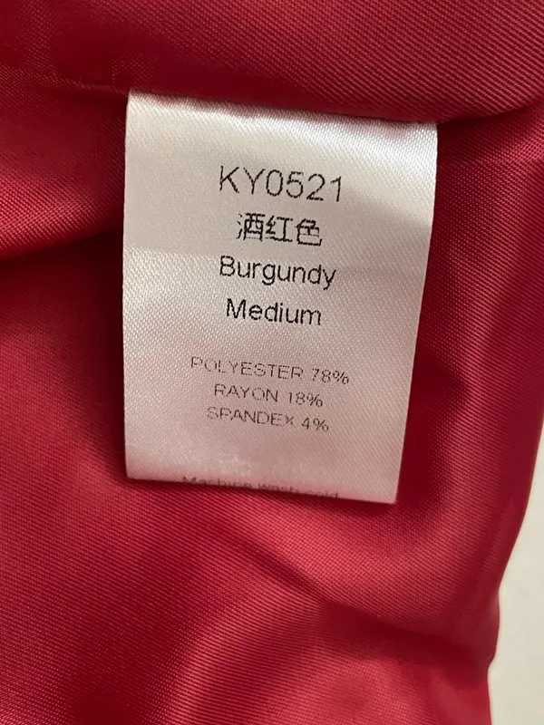 Women's Tailored Red Burgandy Blazer Jacket Size M Size M - Image 6