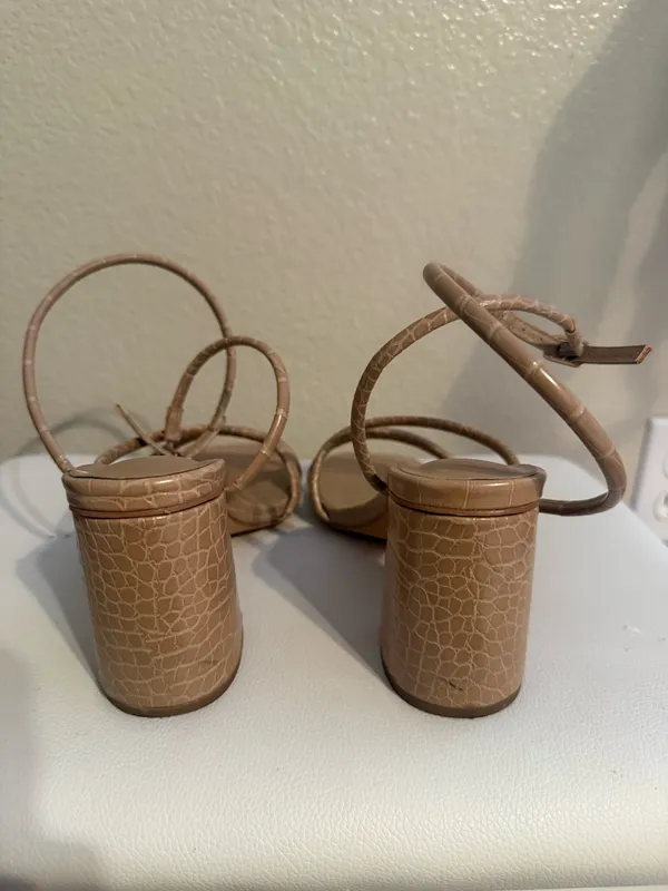 Pretty Little Thing Tan Heels - Image 3