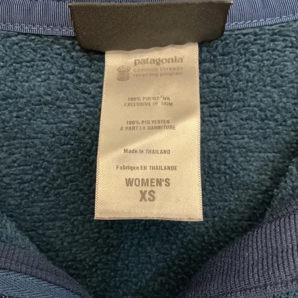 Patagonia Better Sweater 1/4 Zip Fleece Pullover Teal Blue Heather Womens XS - Image 6