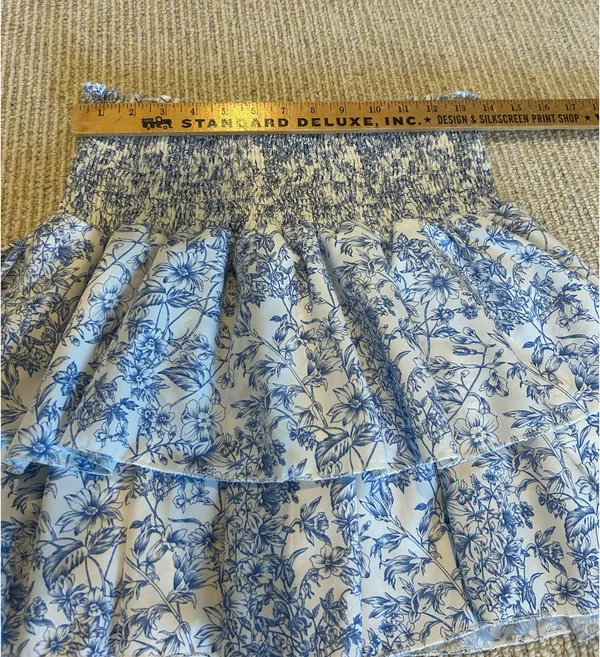SHEIN L blue floral tiered skirt - Image 2