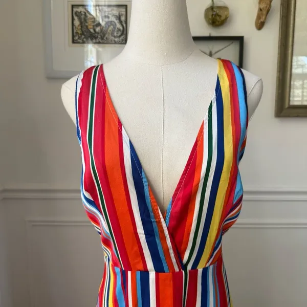 Lulus Elianna Rainbow Stripe Backless Maxi Dress $70 S - Image 4