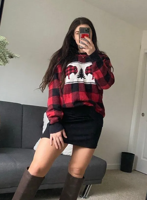 Oversized Christmas Sweater Red Size M - Image 2