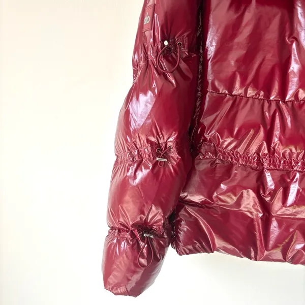 Alo Yoga Stunner Puffer Jacket Cranberry Red Winter Insulated Glossy Oversized - Image 14