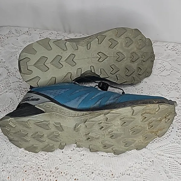 Salomon Supercross Contagrip ortholite blue gray athletic running shoes sz 7 - Image 9