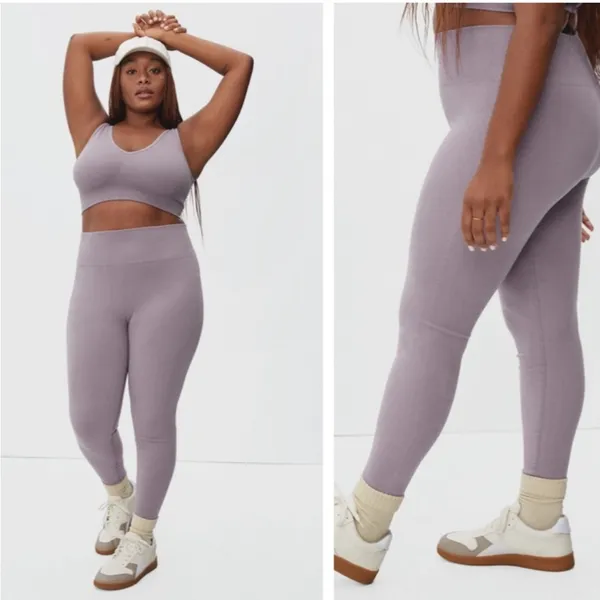 Everlane The Seamless High Rise‎ Leggings in Dusty Purple Size XS/S NEW - Image 2