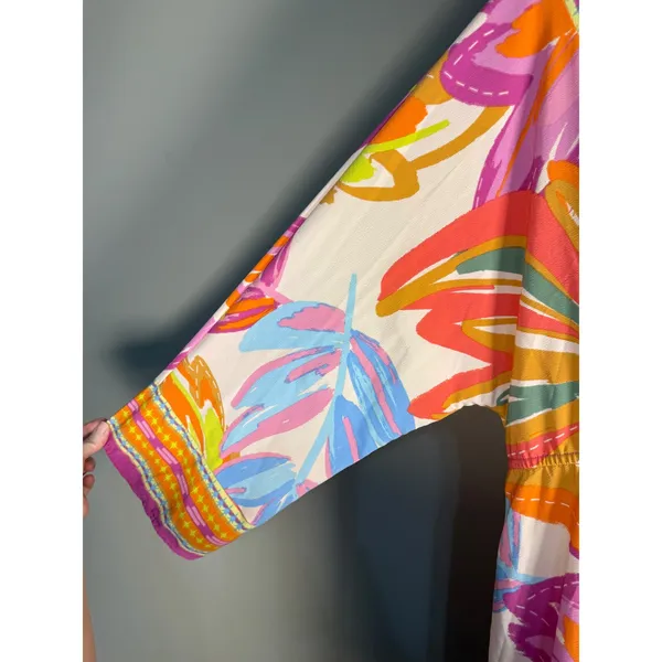 Emma & Michele XL Tropical Floral Boho Resort Maxi Dress Bell Sleeve‎ - Image 8