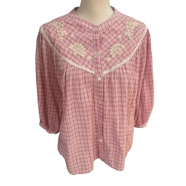 Louise Misha Livie blouse Fuchsia Tartan Joy 36 - Image 3