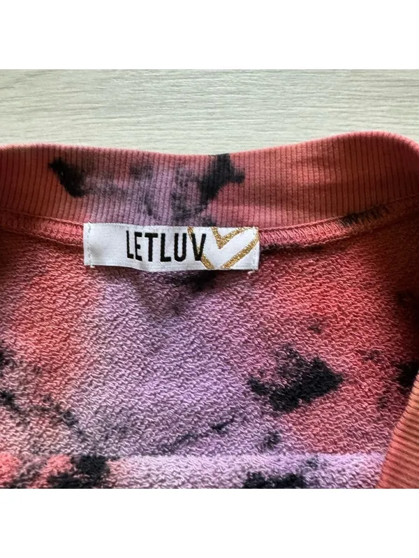 Anthropologie LETLUV Retro Artsy Eco Aesthetic Cotton Tie Dye Crewneck small - Image 3