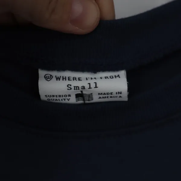 Where I'm From Connecticut USA Navy Blue Graphic Boxy Cropped T-Shirt Small - Image 3