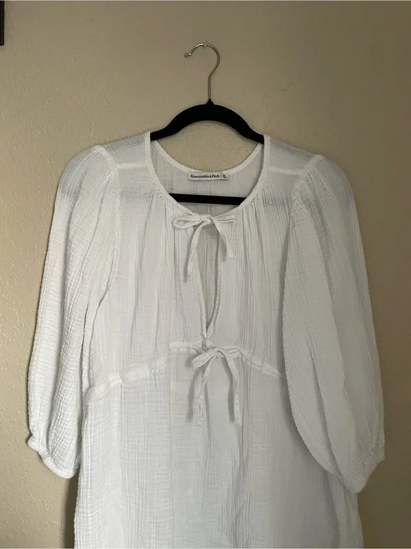 Abercrombie & Fitch Gauze Muslin Cotton Tie Front Beach Pool Coverup Size XS - Image 7