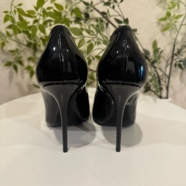 Auenthic Saint Laurent Square Toe Black Pump Heel Sandal Size 36 NIB - Image 5