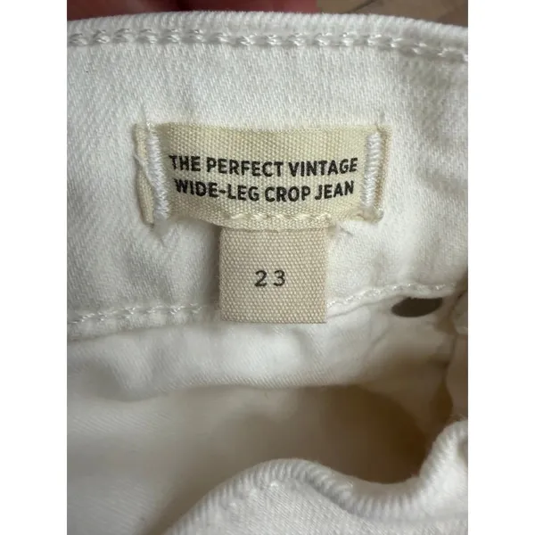 Madewell Perfect Vintage Wide Leg Crop Jeans White High Rise Size 23 - Image 5