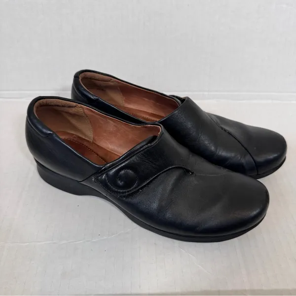 Clarks Artisan Black Leather Clogs Women’s 8 Comfort Shoes Slip On Fall - Image 10